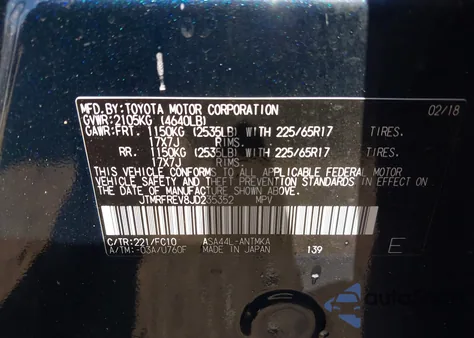 2018 Toyota Rav4 Xle z USA, uszkodzony, nr VIN JTMRFREV8JD235352